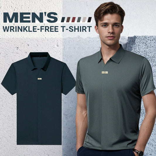 🎁Hot Sale 55% OFF⏳Men’s Casual Lapel Breathable Wrinkle-free T-shirt👔