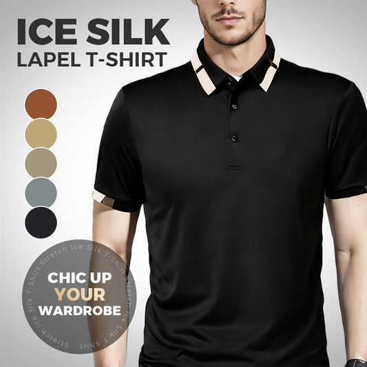 🔥Today 48% OFF🔥Men's Stretch Ice Silk Short Sleeve Lapel Polo