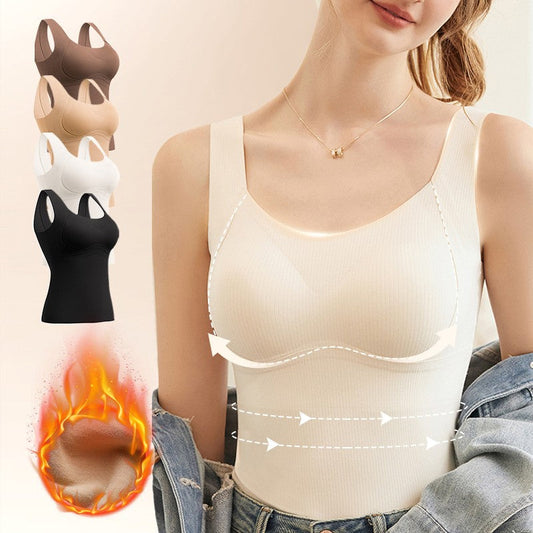 🎊Big Sale 60% OFF 🥰Thickened Warm Tank Top with Shelf Bra