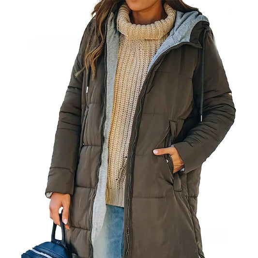 Solid Color Hooded Slim Fit Jacket