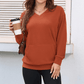 Women's Hatless V-Neck Hoodie with Pockets