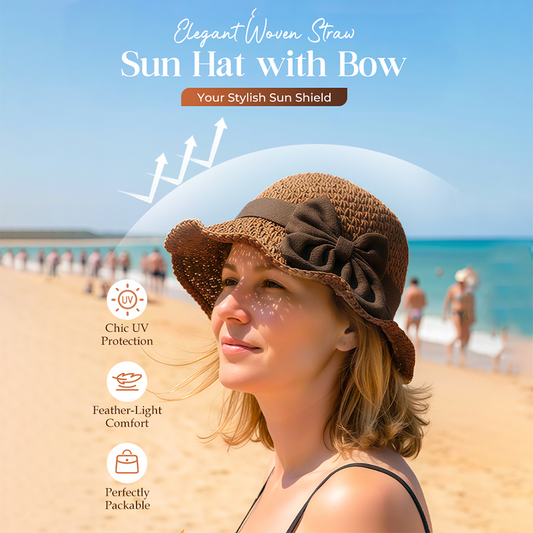 🔥Last Day 50% OFF🔥✨ Straw Hat with Retro Bow – Foldable & Breathable for Summer! 🎀🌞