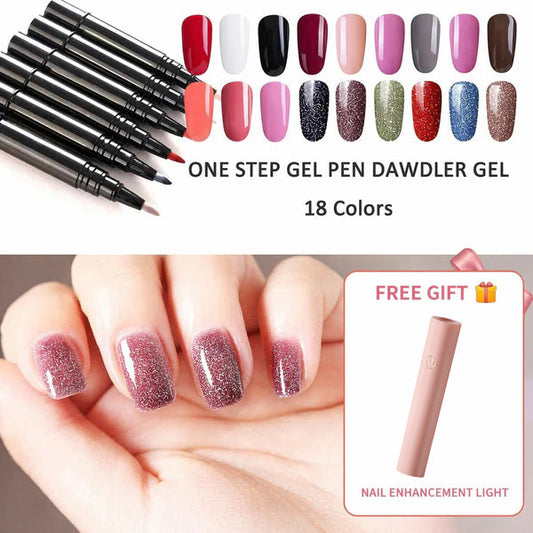 💅🌸Limited Time Buy 1 Get 1 Free✨One Step Nail Gel Pen🎨Free handheld mini UV nail lamp💡