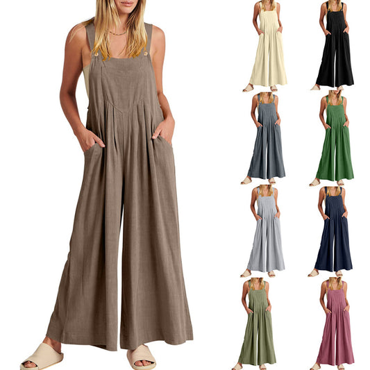 Plus Size Wide Leg Overalls Jumpsuit (Buy 2 Get 10% Off And Free Shipping)