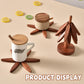 🔥Christmas Early Discount 49% Off✨Natural Tree Trivet Set - 4 Wooden Trivets & 1 Stand Like a Christmas Tree