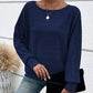 ⏳Time-limited Special 50% off⏰Solid Round-Neck Striped Top with Long Sleeves