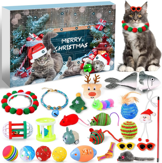 🔥Last 48 hours 50% OFF - 🐱2024 Christmas Countdown Cat Toys Advent Calendar