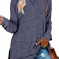 Women's Fall Side slit Long Sleeve Shirts Tunic Tops (Buy 2 Free Shipping)