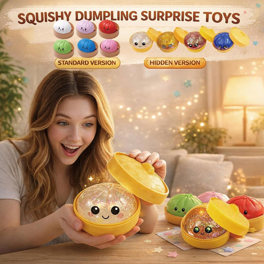 🎁Last Day 50% OFF🔥Glitter Dumpling Squishy Steamer Blind Box Surprise Squeeze Fun