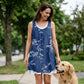 👗50% OFF☀️Women's Faux Two-Piece Denim Print Dress