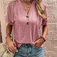 Women's Dailywear Casual Button Pullover V-Neck Short Sleeve Shirt