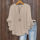 Women's Ruffle Sleeve V-Neck Shirt