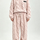 ☀️Hot Sale-50% OFF🍂 3D Embossed Texture Geometric Plush Loungewear Set