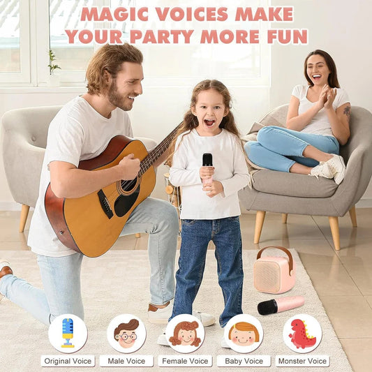 🔥Hot sale🔥Mini Karaoke Machine for Kids with Wireless Microphones