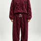 ☀️Hot Sale-50% OFF🍂 3D Embossed Texture Geometric Plush Loungewear Set