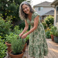 👗 Women's V-Neck Floral Smocked Maxi Dress – Elegant, Bohemian, Lightweight 🦋