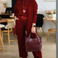 💞Hot Sale💞Elegant 3-piece Set Including Long Cardigan, Top and Pants