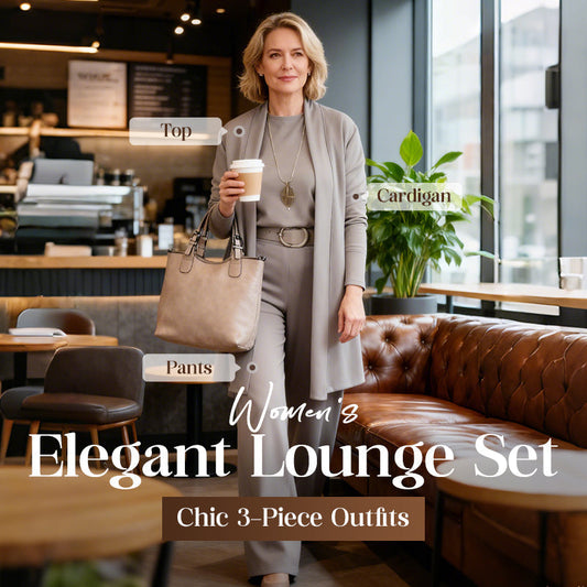 💞Hot Sale💞Elegant 3-piece Set Including Long Cardigan, Top and Pants