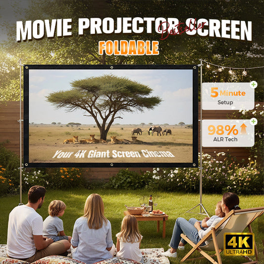🥳2026 HOT SALE 50% OFF!✨ High Definition Projection Screen -Diagonal with Matte White Surface for Crystal Clear Home Cinema Experience 🎬🌟