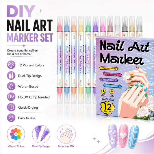 🥳2026 HOT SALE💞50% OFF💅 DIY Nail Art Marker Pen Set