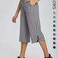 👖 Women's High Waisted Wide Leg Yoga Capris with Pockets –   Loose Comfy for Hiking, Gym, Travel & Outdoor Workout ☀️