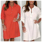 ⏳ Limited time 50% OFF💥Plus Size Shirt Dress With Rolled Up Sleeves And Pockets