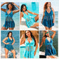 ✨Summer Hot Sale 🔥Women's V-Neck Lace Swimdress ＆ Boyshorts Two-Piece Set