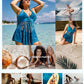 ✨Summer Hot Sale 🔥Women's V-Neck Lace Swimdress ＆ Boyshorts Two-Piece Set