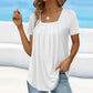 🎁Hot Sale 50% OFF⏳Square Neck Solid Color Short Sleeve T-Shirt - Chic & Elegant Style