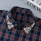 🎄 ✨Christmas Plaid Rhinestone Detachable Collar-- No More Ugly Sweaters!