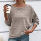 ⏳Time-limited Special 50% off⏰Solid Round-Neck Striped Top with Long Sleeves