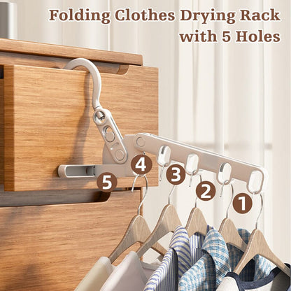 2023 New Foldable Clothes Hanging Rack with 5 Holes