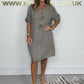 Summer Sale 49% OFF💃2025 New Plus Size Button-up Tunic Dress