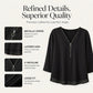 🌺50% OFF FLASH SALE! ✨Double-Layer V-neck Zipper 3/4 Sleeves Soft Tops