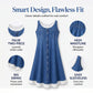 👗50% OFF☀️Women's Faux Two-Piece Denim Print Dress