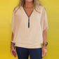 🔥Summer Hot Sale-49% Off🩷Women's Chiffon Zip-up Neck Casual Top