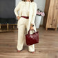 💞Hot Sale💞Elegant 3-piece Set Including Long Cardigan, Top and Pants