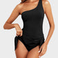 ⛱️Last Day Sale 49% OFF🔥Women One Piece Swim Dress One Shoulder Swimsuit With Skirt