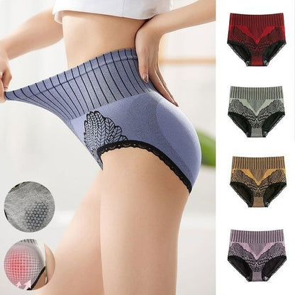 Women's Lace Panties High Waist Graphene Cotton Underwear