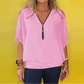 🔥Summer Hot Sale-49% Off🩷Women's Chiffon Zip-up Neck Casual Top