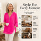 🌺50% OFF FLASH SALE! ✨Double-Layer V-neck Zipper 3/4 Sleeves Soft Tops