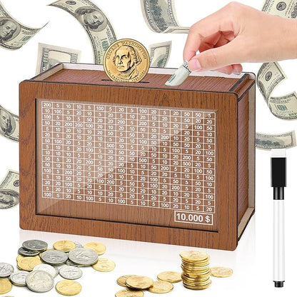 🔥New Year Gift 50% OFF🎁Cash Vault Wooden Savings Box💸