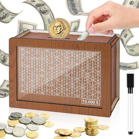 🔥New Year Gift 50% OFF🎁Cash Vault Wooden Savings Box💸