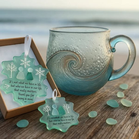 🎄Christmas Best Gifts🔥 Unique Handcrafted Sea Glass Ocean Wave Mug🎁