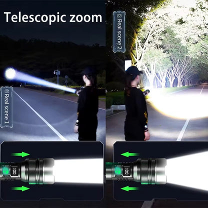 🔥Last Day 49% OFF🔥🔦2025 Outdoor Emergency Ultra-Bright Long-Range High-Power White Laser Digital Zoom Flashlight