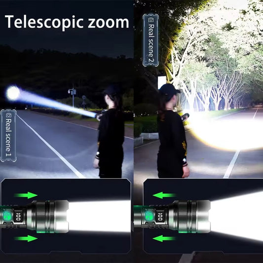 🔥Last Day 49% OFF🔥🔦2025 Outdoor Emergency Ultra-Bright Long-Range High-Power White Laser Digital Zoom Flashlight