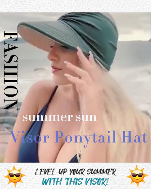 Summer Sun Visor Ponytail Hat