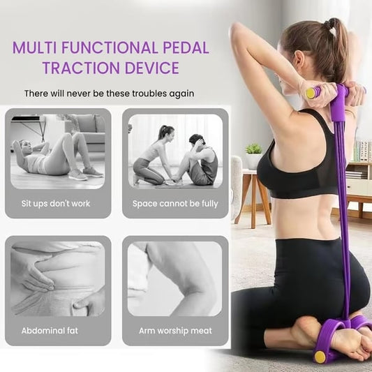 🔥Last Day Special Price £7.99!!⚡8-Tube Multifunction Pedal Resistance Band Trainer