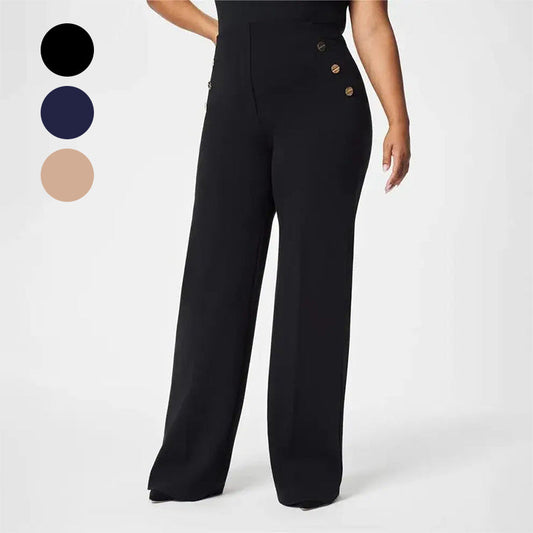 🔥Hot Sale 49% OFF🔥High Stretch Tummy Control Button Wide Leg Pants