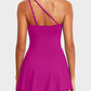 ⛱️Last Day Sale 49% OFF🔥Women One Piece Swim Dress One Shoulder Swimsuit With Skirt